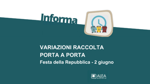 variazioni raccolta porta a porta 2 giugno