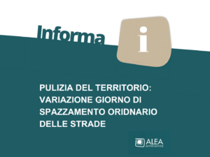 PULIZIA DEL TERRITORIO: VARIAZIONE GIORNO DI SPAZZAMENTO ORIDINARIO DELLE STRADE Santa Maria Nuova