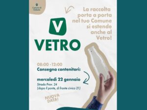 COMUNE DI GALEATA: 22/01/2025 – NUOVA DATA PER RITIRO CONTENITORI PER SERVIZIO VETRO PORTA A PORTA