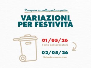 ALEA AMBIENTE INFORMA – Variazione raccolte per festività: Venerdì 01 Maggio